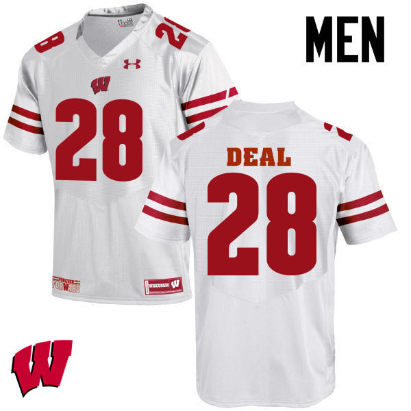 Wisconsin Badgers Men's #28 Taiwan Deal NCAA Under Armour Authentic White College Stitched Football Jersey SU40Q04FX